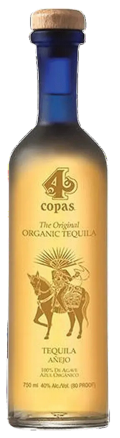 4 COPAS TEQUILA REPOSADO ORGANIC 750ML LIQ
