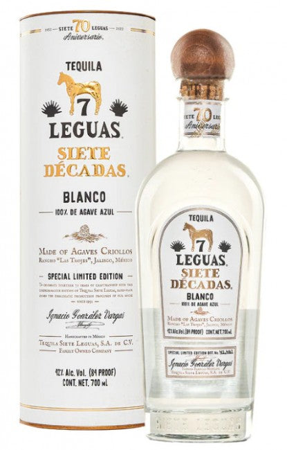 SIETE LEGUAS TEQUILA SIETE DECADAS LIMITED EDITION BLANCO 700ML LIQ