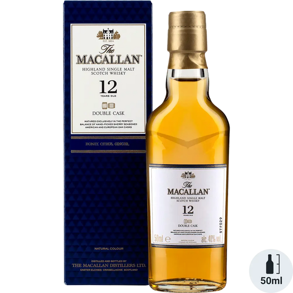 サ*）様 The Macallan 12年 シングルモルトウイスキー 50ml, MACALLAN SCOTCH SINGLE MALT DOUBLE CASK 12YR 50ML – Remedy Liquor