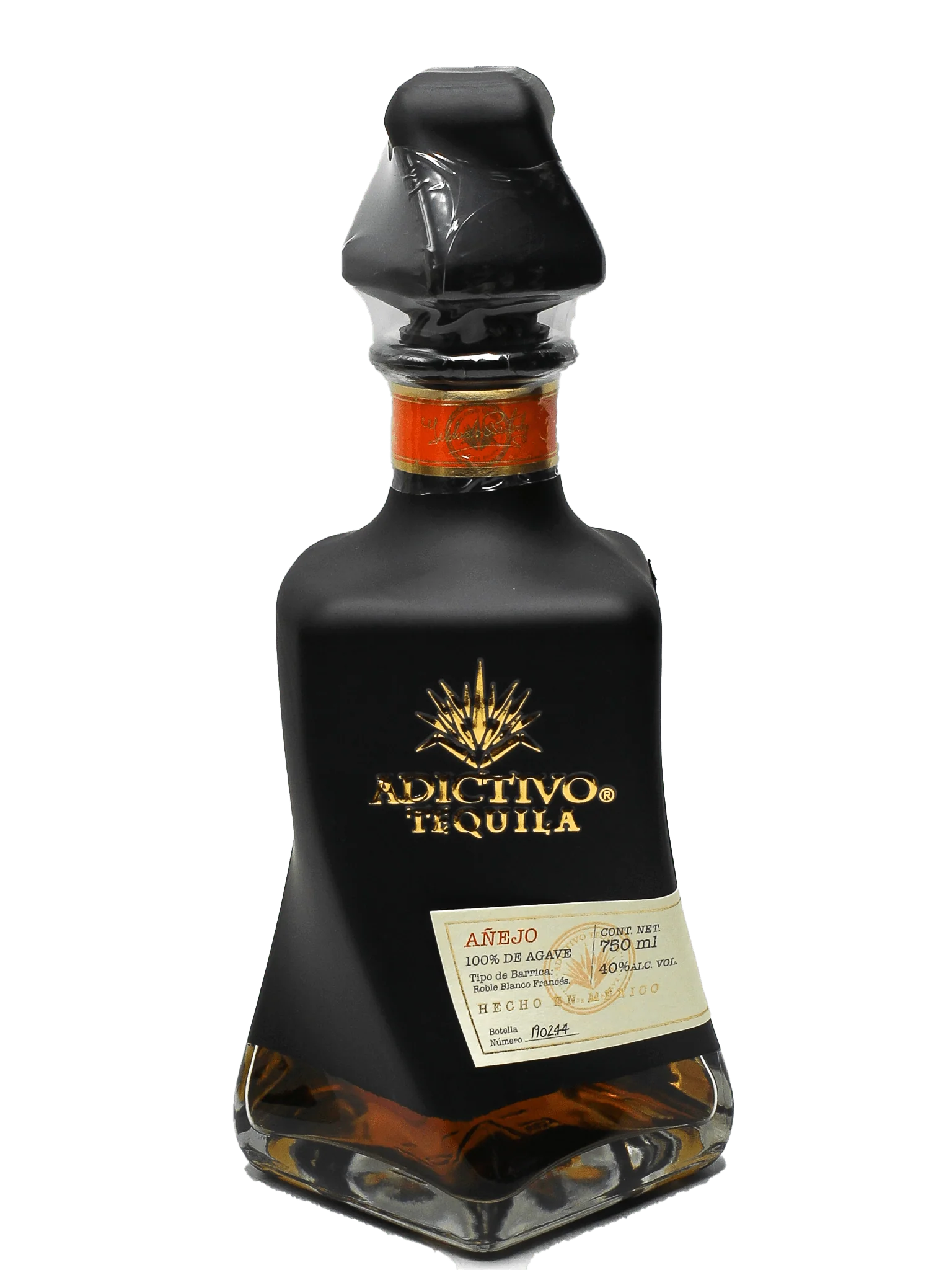 ADICTIVO TEQUILA EXTRA ANEJO BLACK BOTTLE 1.75LI LIQ