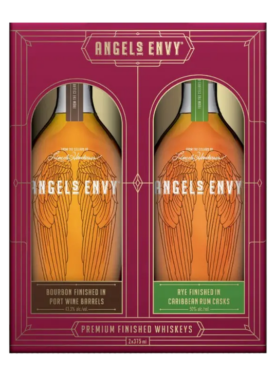 ANGELS ENVY BOURBON & RYE WHISKEY 2X375ML GIFT PACK LIQ