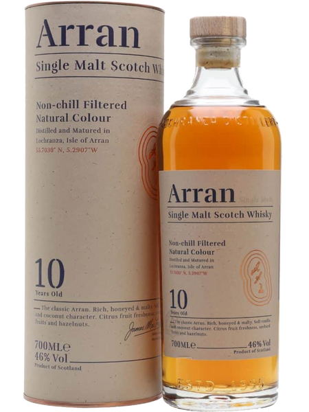 ウイスキー Arran Single Malt Scotch Whisky 700mL AARAN MALT SCOTCH SINGLE MALT 92PF 10YR 750ML - Remedy Liquor