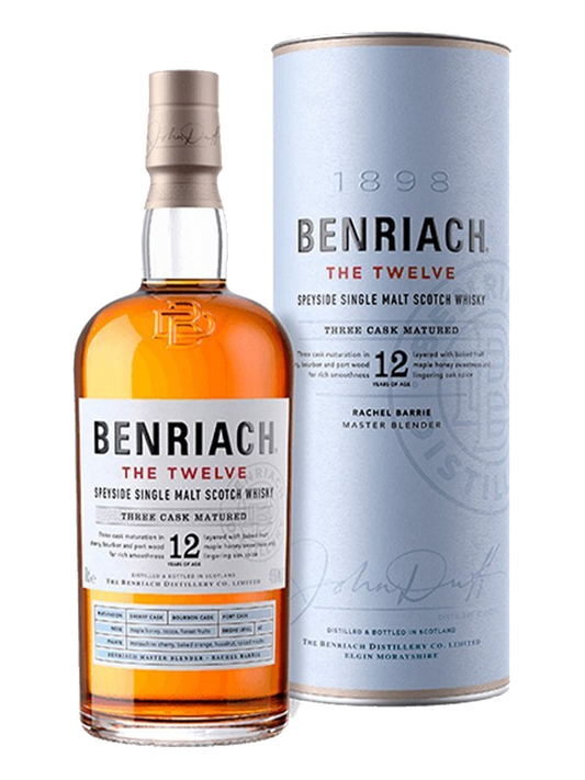BENRIACH SCOTCH SINGLE MALT THREE CASK MATURED SPEYSIDE 12YR 750ML Spirits