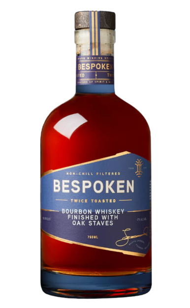 BESPOKEN SPIRITS BOURBON TWICE TOASTED FINISHED WITH OAK STAVES NON CHILL FILTERED 94PF 750ML
