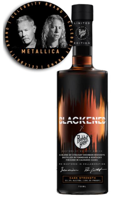 BLACKENED X RABBIT HOLE BOURBON STRAIGHT CASK STRENGTH MASTER OF WHISKEY SERIES OHIO 750ML LIQ