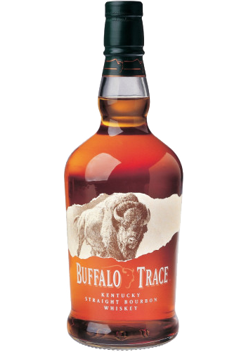 Large 1.75L bottle of Buffalo Trace Bourbon from Kentucky, displaying a deep amber whiskey encased in a classic bottle design with prominent branding, ideal for collectors and enthusiasts of fine American whiskey.