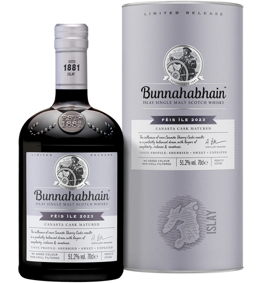 BUNNAHABHAIN SCOTCH SINGLE MALT CANASTA CASK MATURED FEIS ILE 2023 700ML LIQ