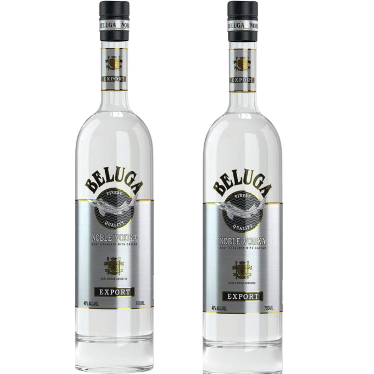 Beluga Noble Vodka Russia 2 Bottle Bundle