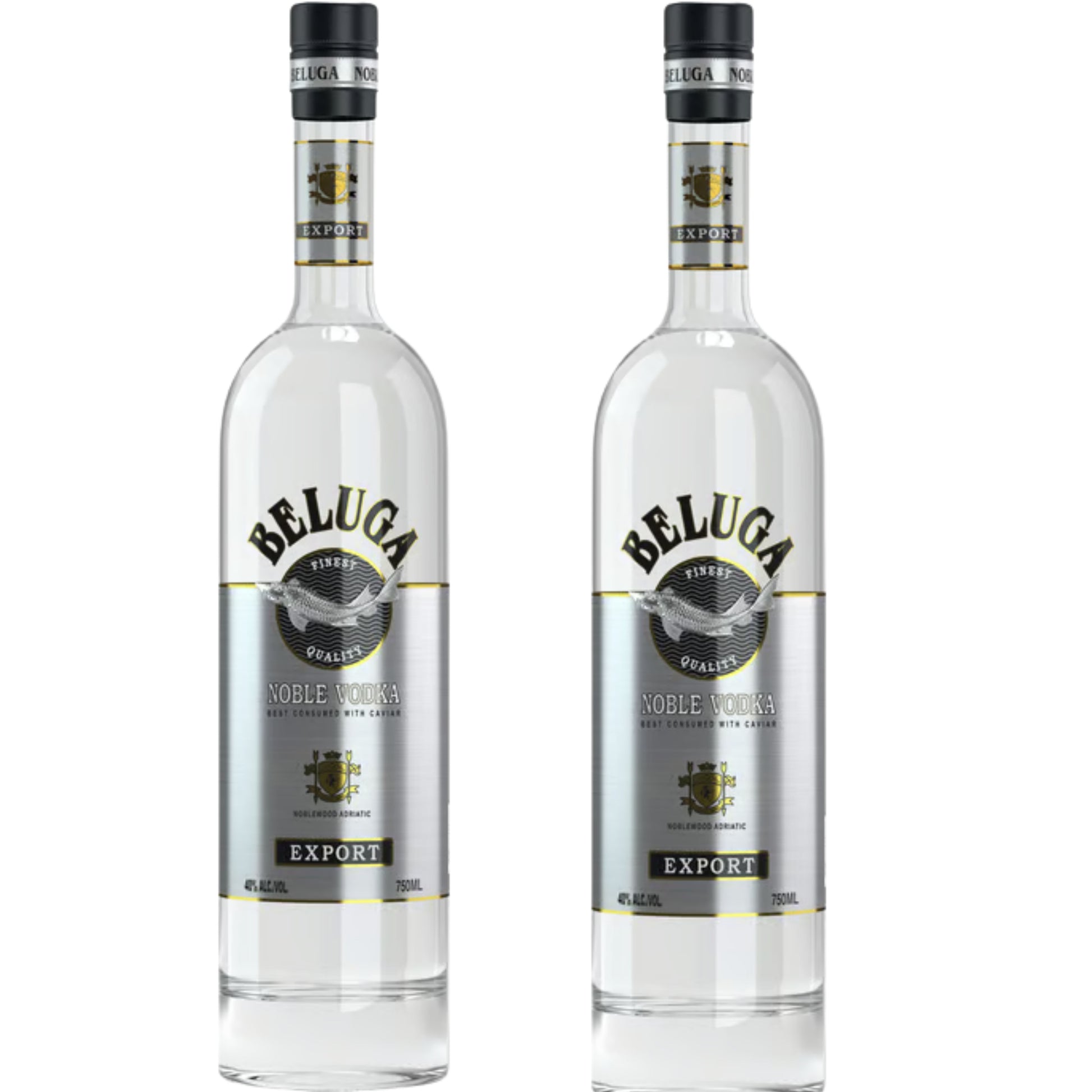 Beluga Noble Vodka Russia 2 Bottle Bundle
