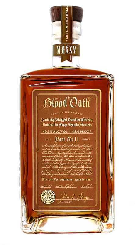 BLOOD OATH PACT NO 11 BOURBON FINISHED IN ANEJO TEQUILA CASKS KENTUCKY 750ML LIQ