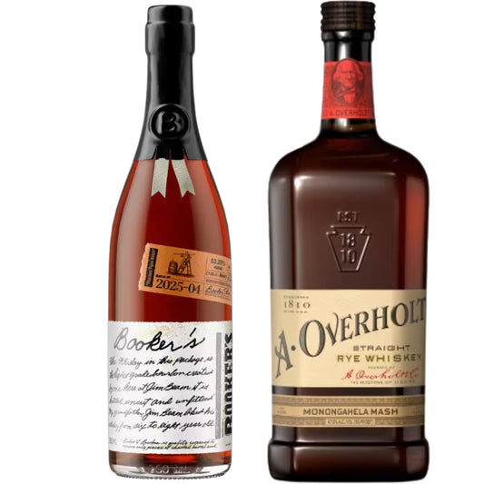Bookers Bourbon Phantom Pipes + A Overholt Whiskey Rye 4YR 750ML