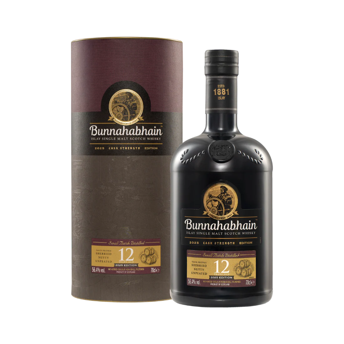 BUNNAHABHAIN SCOTCH SINGLE MALT CASK STRENGTH 2025 EDITION ISLAY 12YR 750ML LIQ