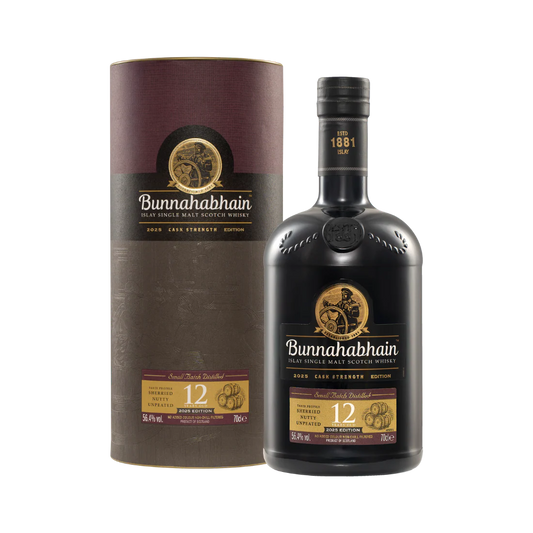 BUNNAHABHAIN SCOTCH SINGLE MALT CASK STRENGTH 2025 EDITION ISLAY 12YR 750ML LIQ