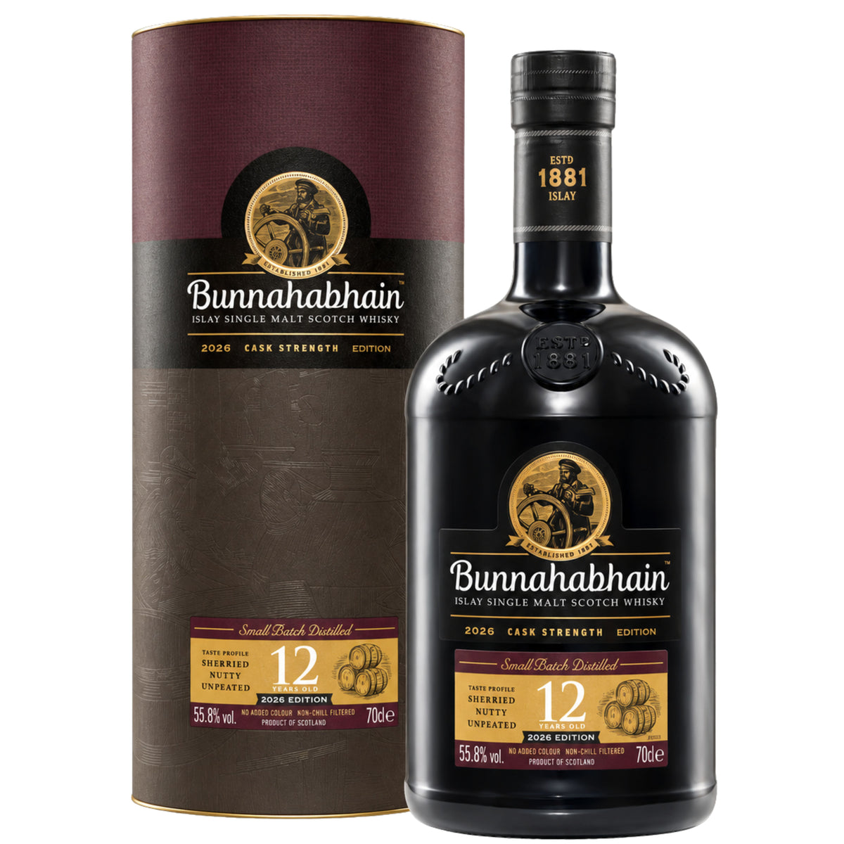 BUNNAHABHAIN SCOTCH SINGLE MALT CASK STRENGTH 2026 EDITION ISLAY 12YR 700ML
