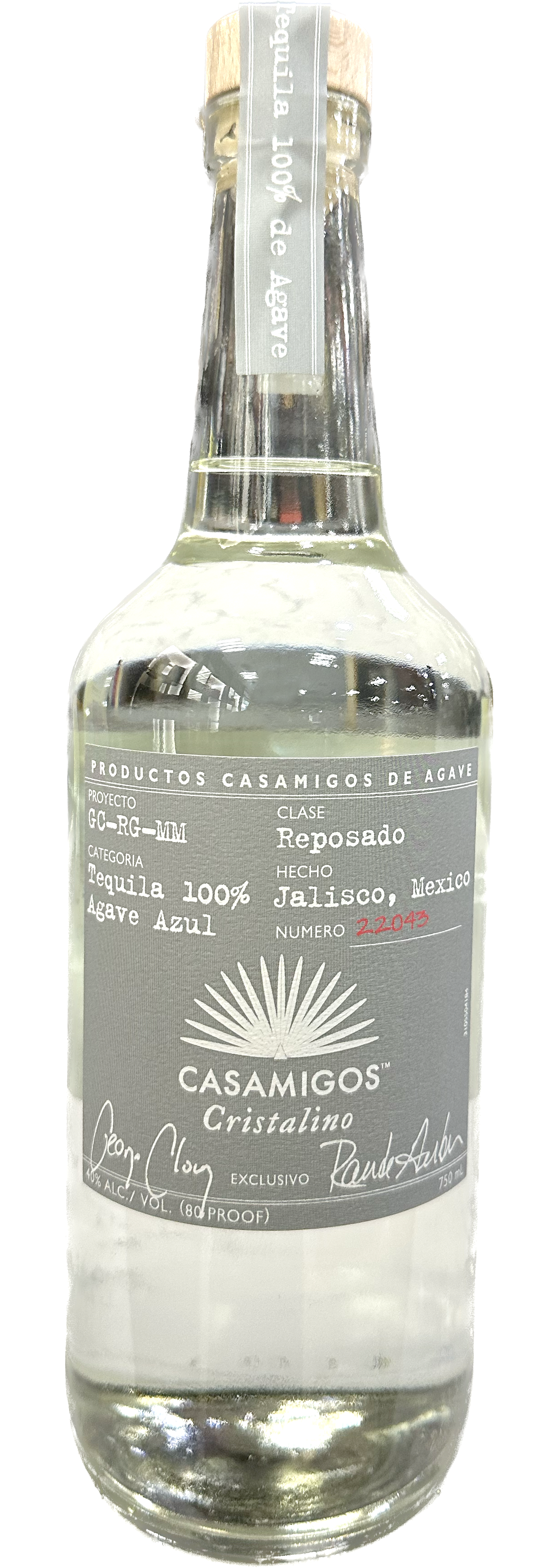 CASAMIGOS TEQUILA REPOSADO CRISTALINO 750ML LIQ