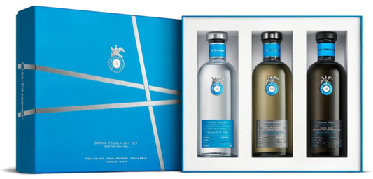 CASA DRAGONES TEQUILA GIFT SET ( BLANCO, REPOSADO, ANEJO ) 3X375ML LIQ