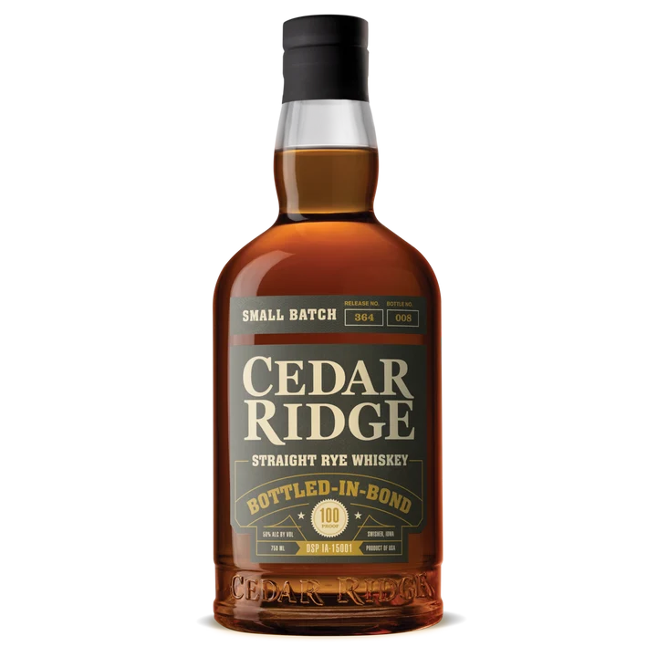 CEDAR RIDGE WHISKEY STRAIGHT RYE SMALL BATCH BOTTLED IN BOND 750ML