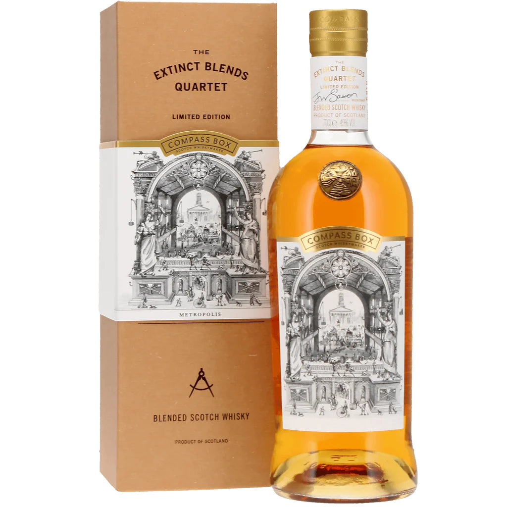 COMPASS BOX METROPOLIS SCOTCH BLENDED EXTINCT BLENDS QUARTET LIMITED 750ML LIQ
