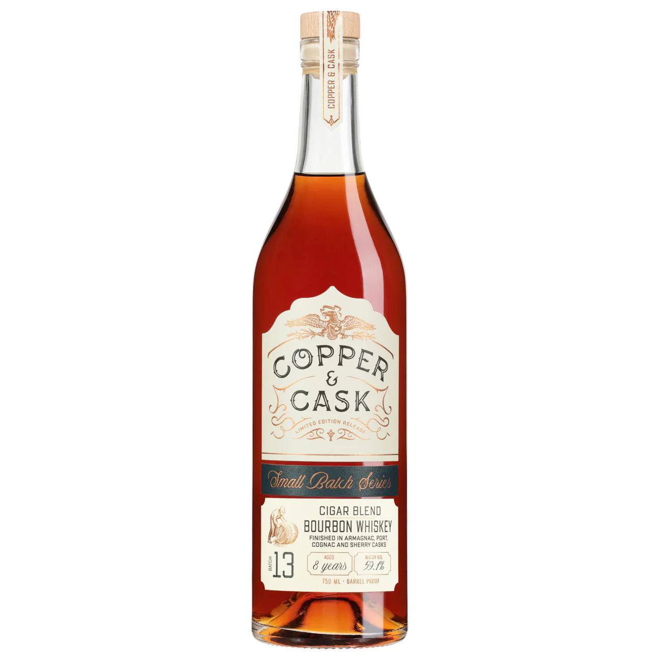 COPPER & CASK BOURBON CIGAR BLEND SMALL BATCH SERIES INDIANA 8YR 750ML LIQ