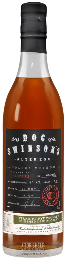 DOC SWINSONS WHISKEY STRAIGHT RYE FINISHED IN RUM & TEQUILA CASKS LIMITED EXPLORATORY CASK EDITION INDIANA 750ML LIQ