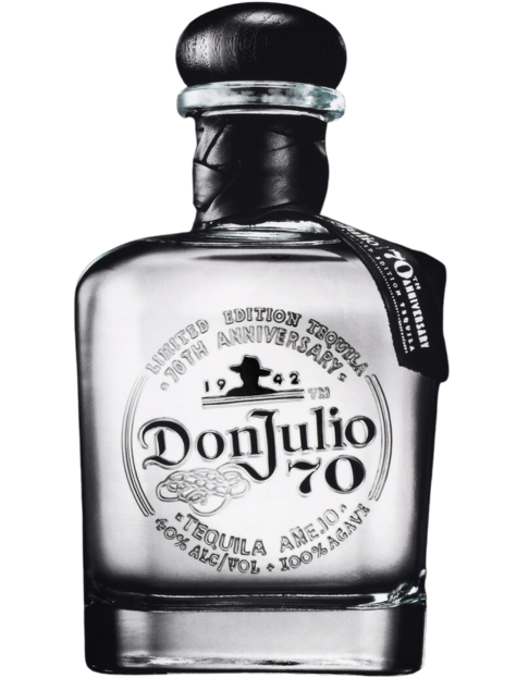 Don Julio Tequila Anejo 70th Anniversary 750ml bottle - A premium tequila bottle with elegant design, celebrating Don Julio's 70th anniversary