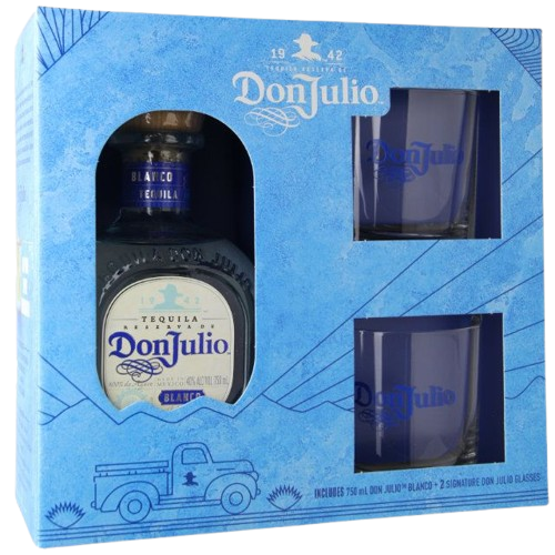 DON JULIO TEQUILA BLANCO W/ 2 GLASSES 750ML LIQ