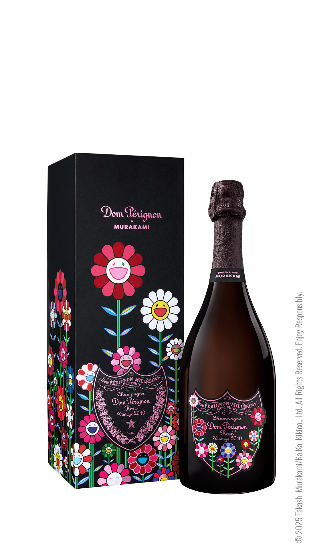 DOM PERIGNON CHAMPAGNE BRUT ROSE LIMITED TAKASHI MURAKAMI EDITION 2010 750ML WINE