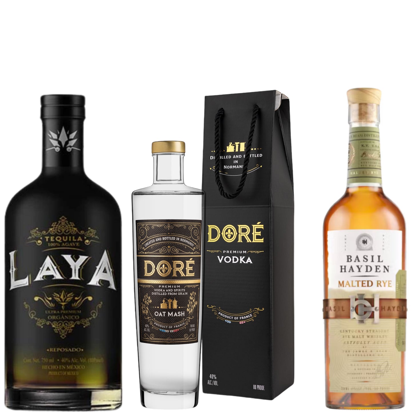 Dore Vodka + Laya Tequila Reposado + Basil Hayden Malted Rye