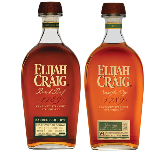 Elijah Craig Whiskey Rye Barrel Proof Batch B526 + Elijah Craig Whiskey Rye 750ML