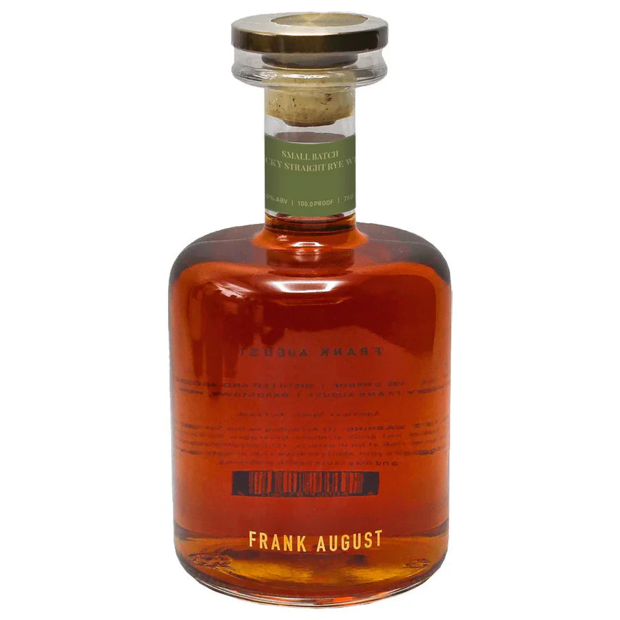 FRANK AUGUST WHISKEY RYE SMALL BATCH BARDSTOWN KENTUCKY 750ML LIQ