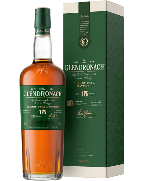 GLENDRONACH SCOTCH SINGLE MALT SHERRY CASK MATURED HIGHLAND 15YR
