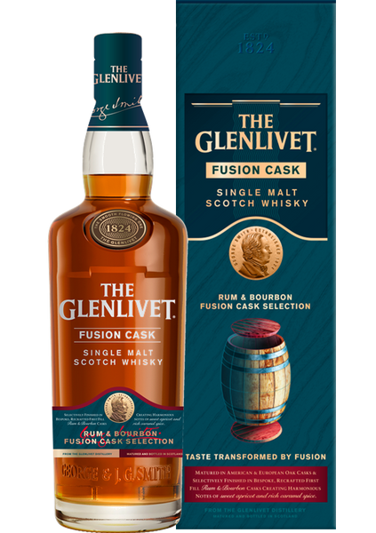 GLENLIVET SCOTCH SINGLE MALT FUSION RUM & BOURBON CASK SELECTION