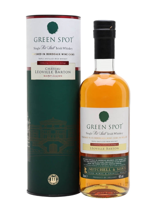 GREEN SPOT WHISKEY SINGLE POT STILL IRISH IN BORDEAUX WINE CASKS (LEOVILLE BARTON) 92PF 750ML
