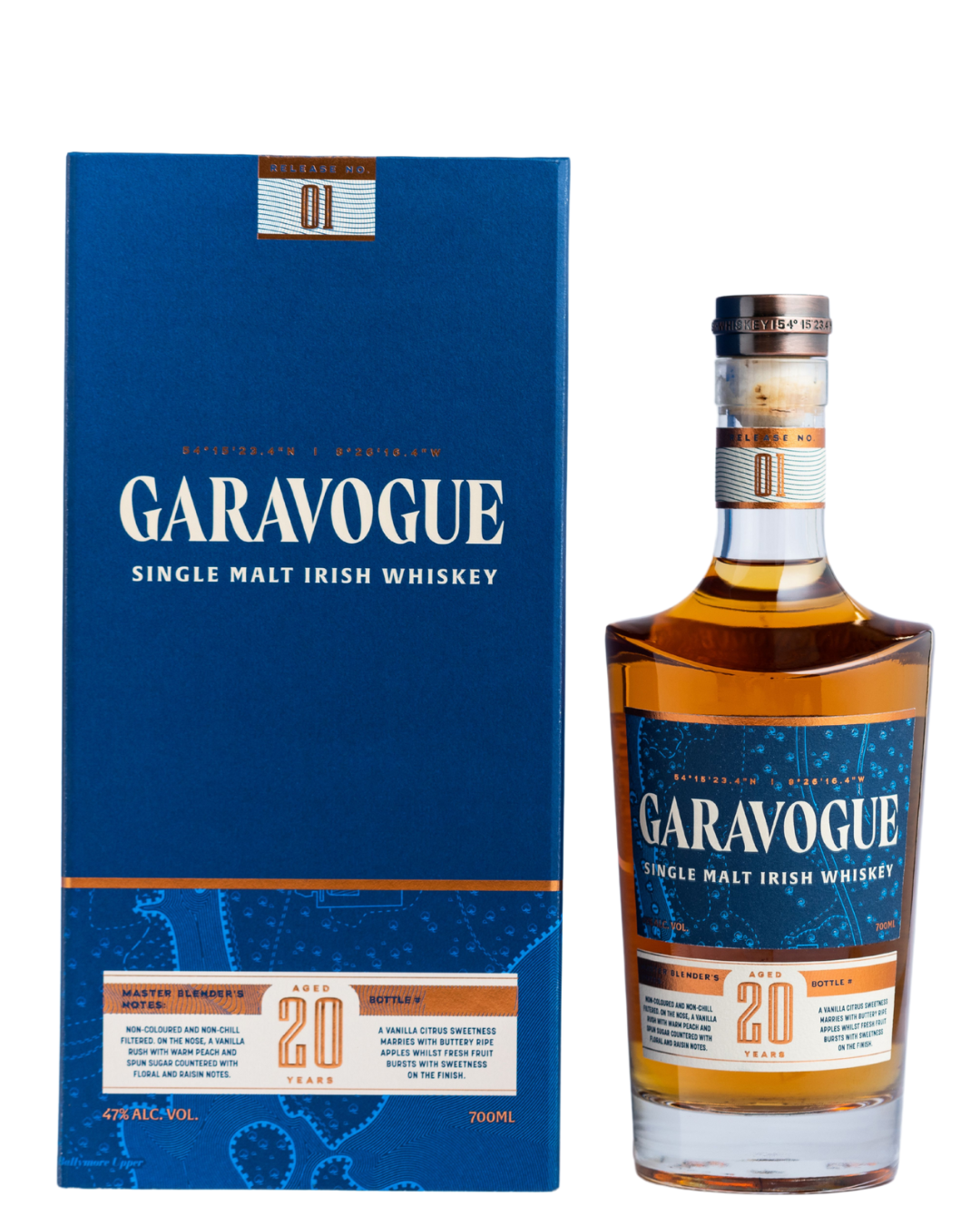GARAVOGUE WHISKEY SINGLE MALT RELEASE NO 1 IRISH 20YR 700ML LIQ
