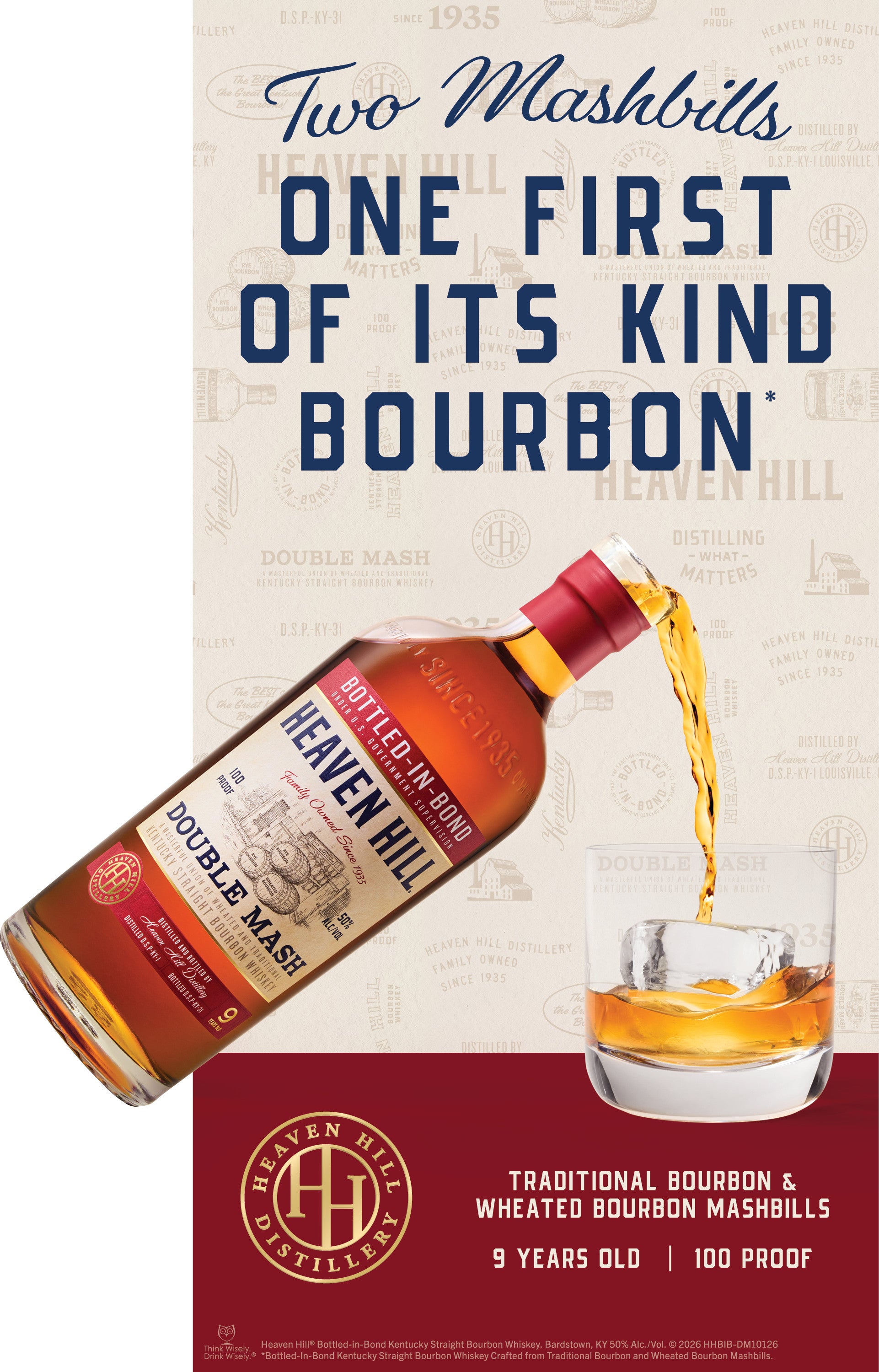 HEAVEN HILL BOURBON BOTTLED IN BOND DOUBLE MASH KENTUCKY 9YR 750ML LIQ