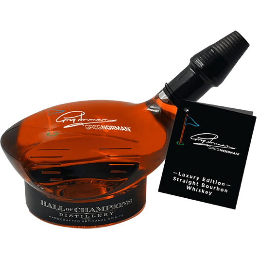 HALL OF CHAMPIONS GREG NORMAN EDITION BOURBON GOLF BOTTLE NEW YORK 750ML LIQ