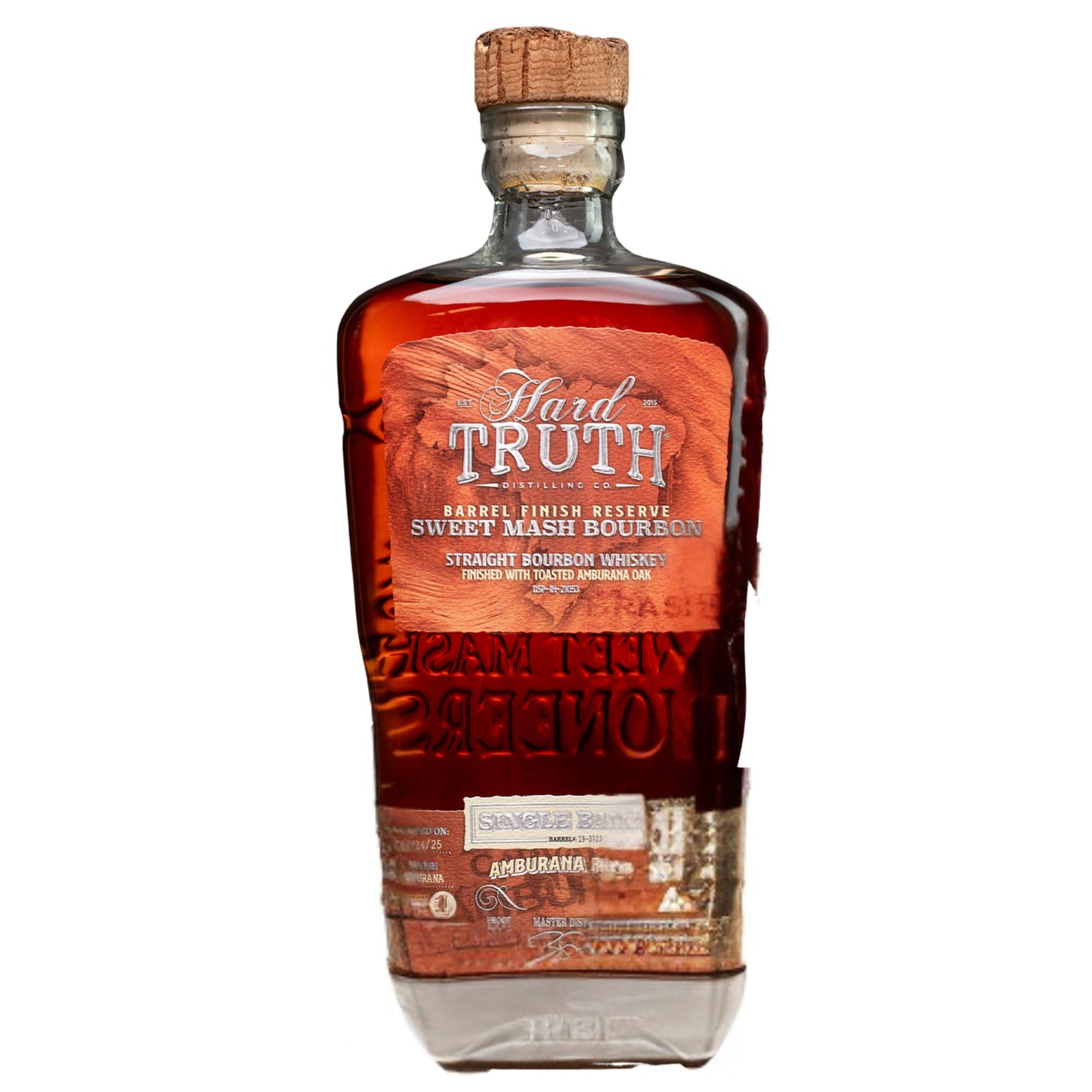 HARD TRUTH BOURBON STRAIGHT SINGLE BARREL PRIVATE SELECT SWEET MASH FINISHED WITH TOASTED AMBURANA OAK INDIANA 750ML