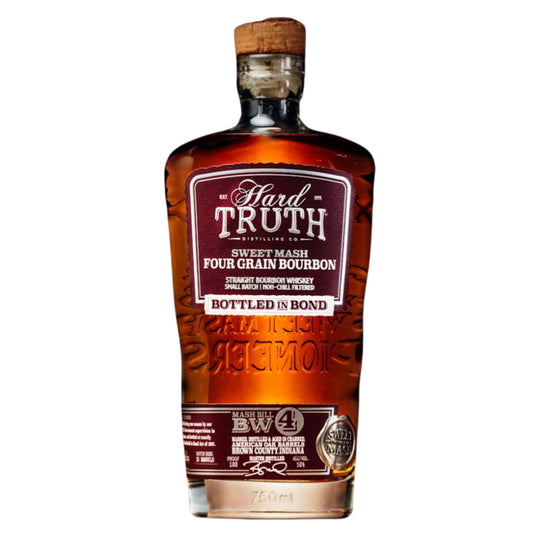 HARD TRUTH BOURBON STRAIGHT FOUR GRAIN SWEET MASH BOTTLED IN BOND INDIANA 750ML