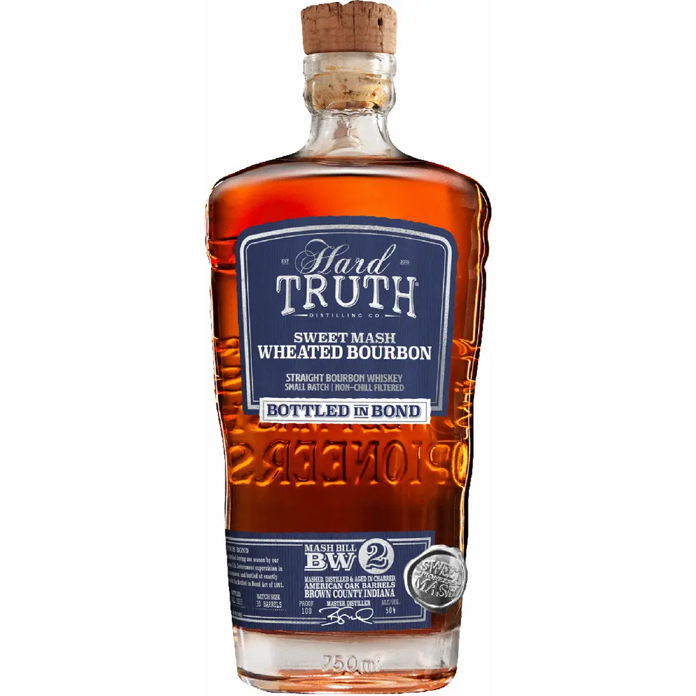 HARD TRUTH BOURBON STRAIGHT WHEATED SWEET MASH BOTTLED IN BOND INDIANA 750ML LIQ