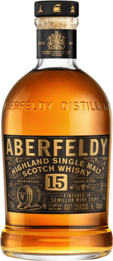 ABERFELDY SCOTCH SINGLE MALT FINISHED IN CADILLAC SEMILLON WINE CASKS 15YR 750ML LIQ