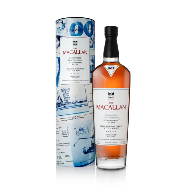 MACALLAN SCOTCH SINGLE MALT DIAMONDS ARE FOREVER 55TH ANNIVERSARY RELEASE 18YR 700ML LIQ
