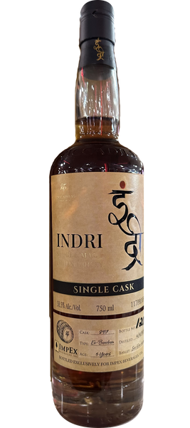 INDRI WHISKY SINGLE MALT EX BOURBON SINGLE CASK INDIA 5YR 750ML