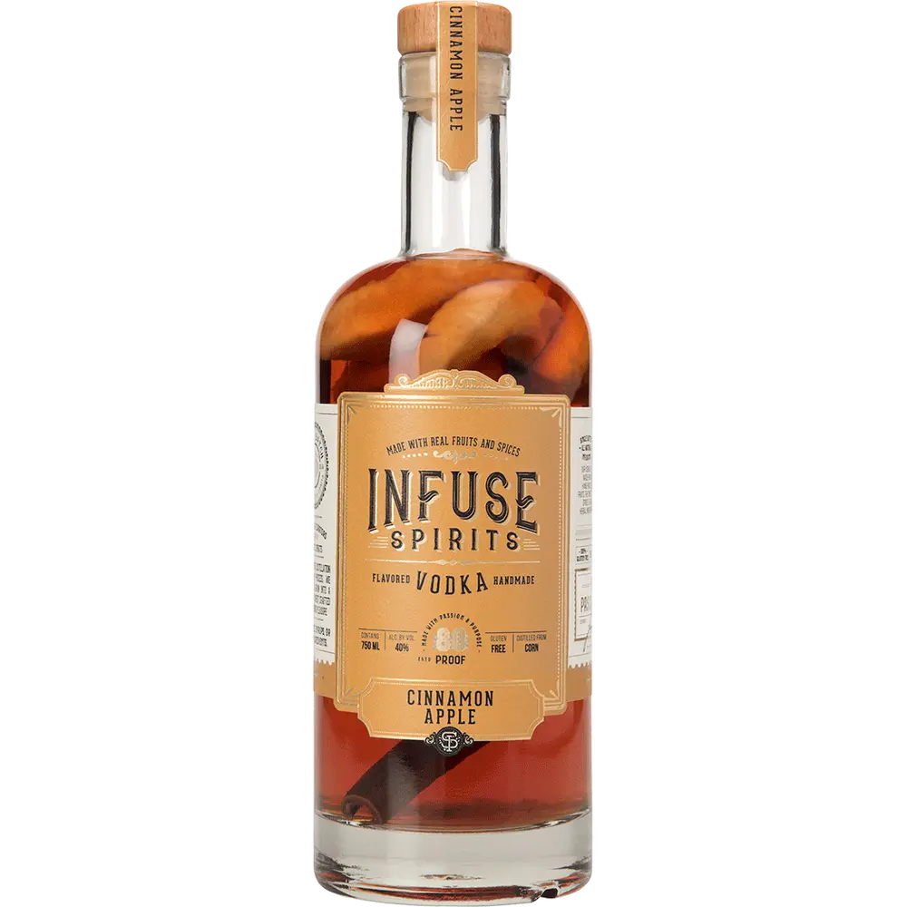 INFUSE SPIRITS VODKA CINNAMON APPLE REAL FRUIT GLUTEN FREE 750ML Spirits