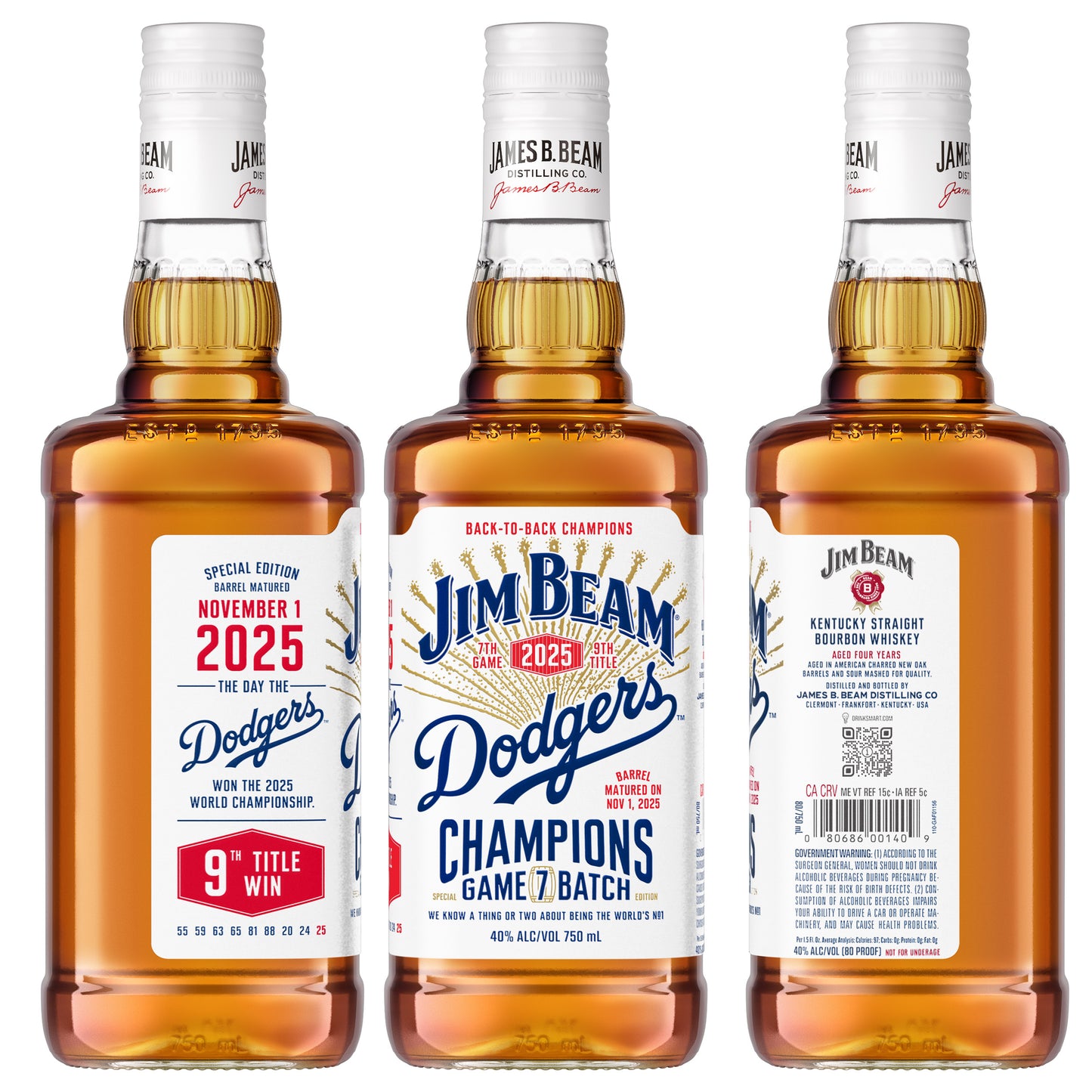 JIM BEAM BOURBON STRAIGHT LIMITED DODGERS EDITION KENTUCKY 750ML LIQ
