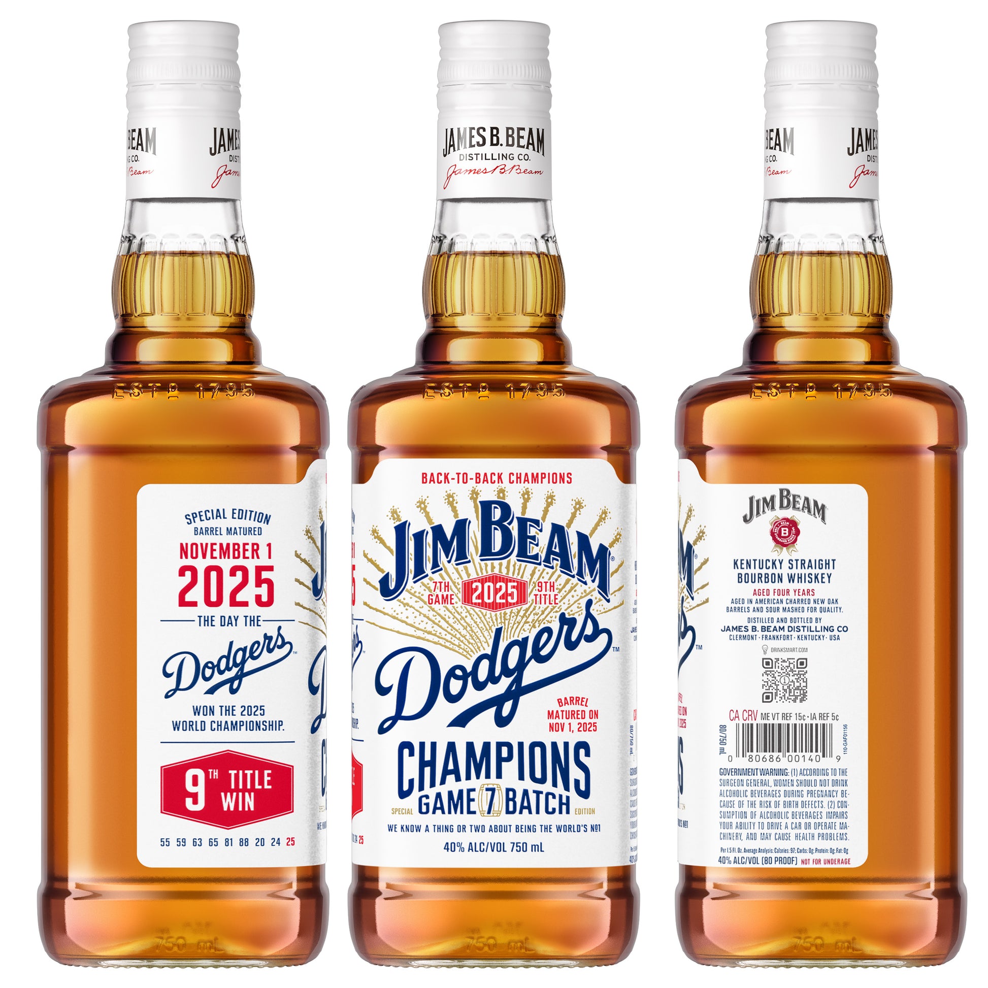 JIM BEAM BOURBON STRAIGHT LIMITED DODGERS EDITION KENTUCKY 750ML LIQ