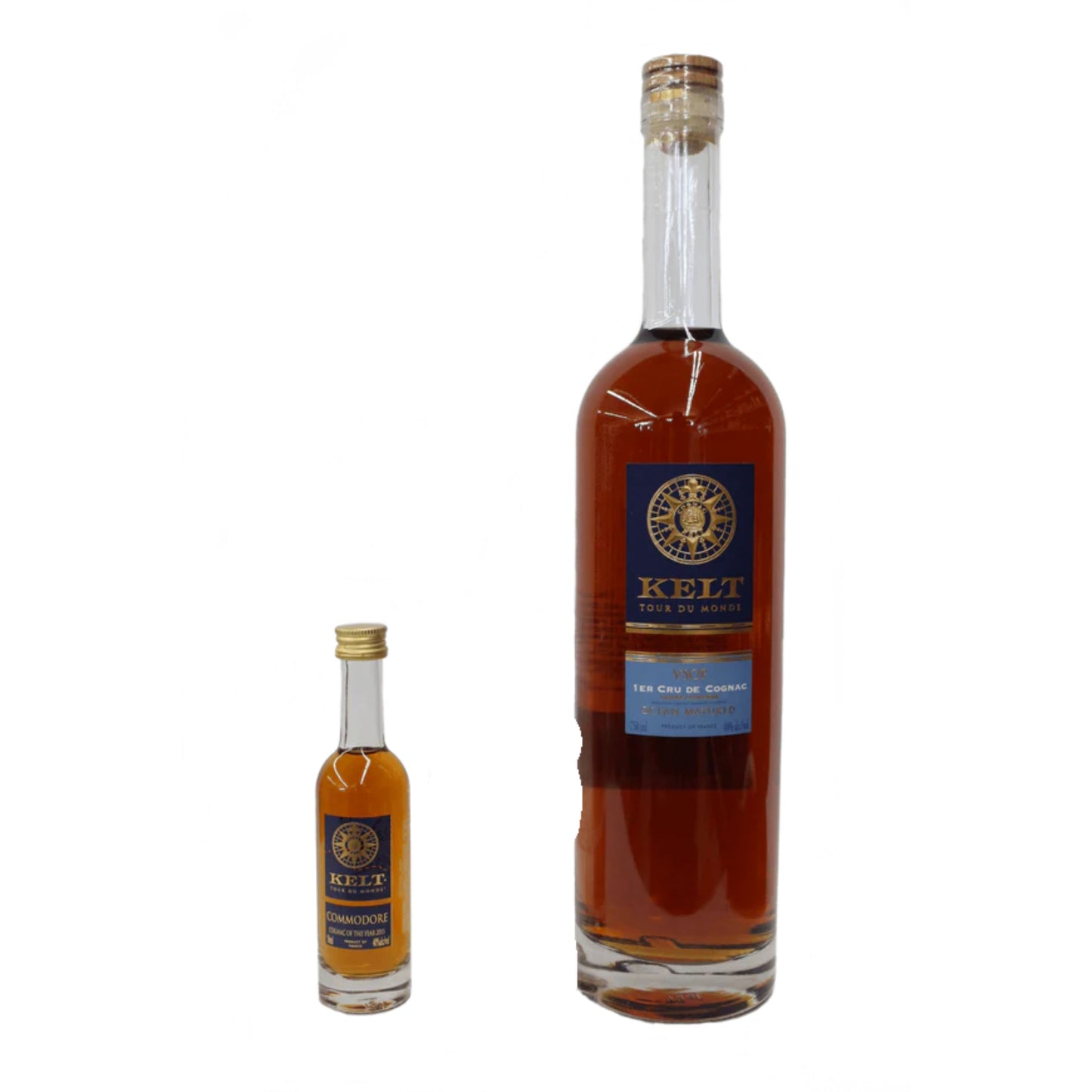 KELT COGNAC VSOP RARE GIFT BOX W/ 50ML COMMODORE FRANCE 750ML LIQ