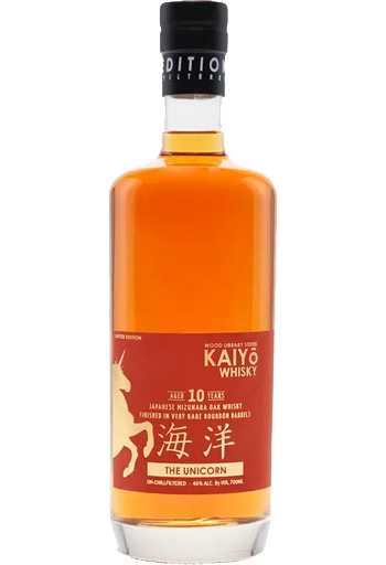 KAIYO WHISKY THE UNICORN LIMITED WOOD LIBRARY FINISH SERIES FINISHED IN VERY RARE BOURBON BARRELS JAPAN 10YR 700ML