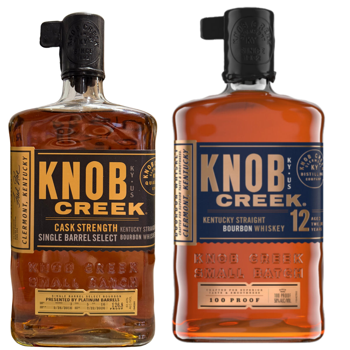 Knob Creek Bourbon 12YR 750ML + Knob Creek Bourbon Remedy Single Barrel Select 126.8PF 750ML