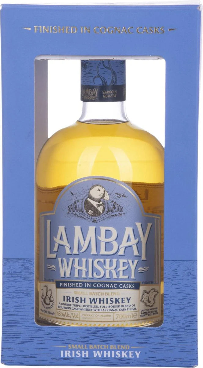 LAMBAY WHISKEY SMALL BATCH IN COGNAC CASKS IRISH 750ML Spirits