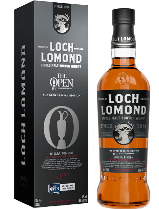 LOCH LOMOND THE OPEN 151 ROYAL LIVERPOOL EDITION SCOTCH SINGLE MALT RIOJA FINISH 750ML LIQ
